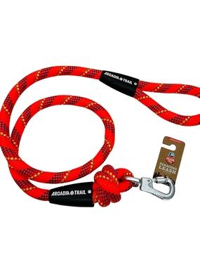 Arcadia Trail Orange Coral Paracord Dog Leash 4ft Heavy Duty NWT